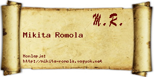 Mikita Romola névjegykártya